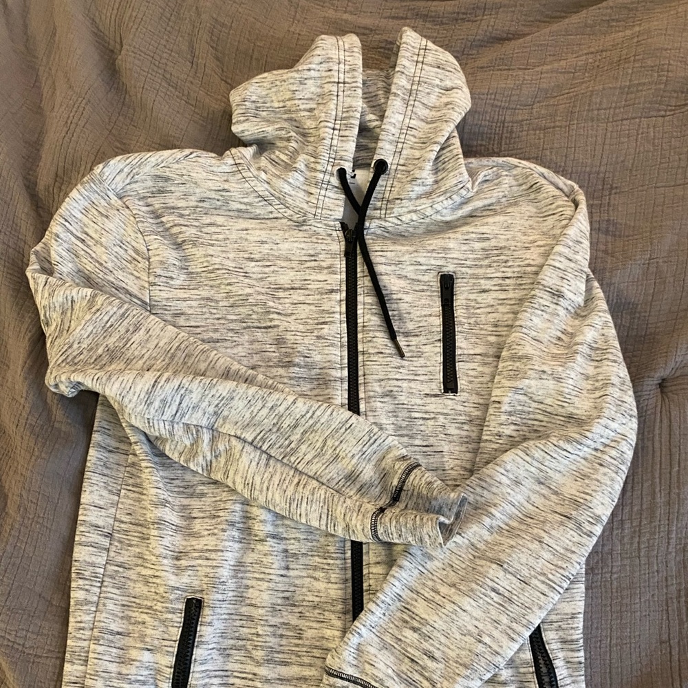 BKE Women Large Gray  Pullover Long Sleeve Hoodie Sweatshirt full zip